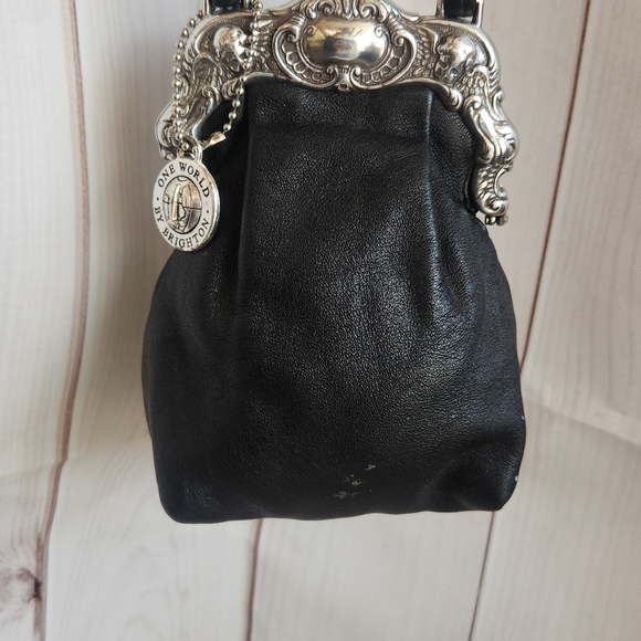 BRIGHTON Leather One World Kisslock VINTAGE Crossbody - Picture 2 of 6